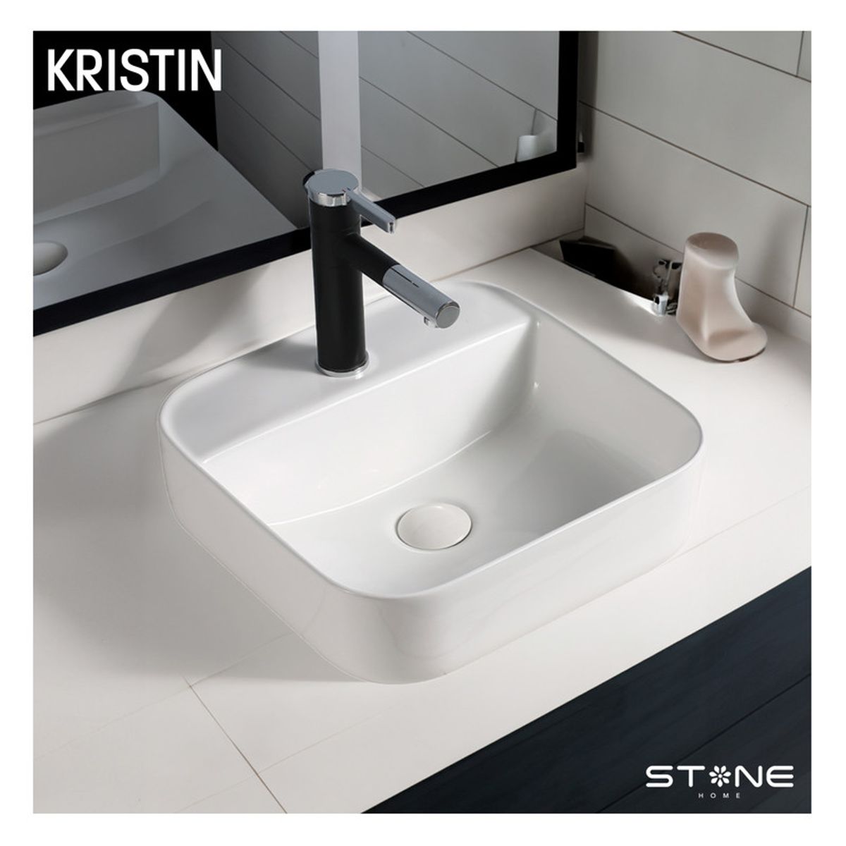 STONE - LAVAMANOS  MINIMALISTA KRISTIN BLANCO STONE