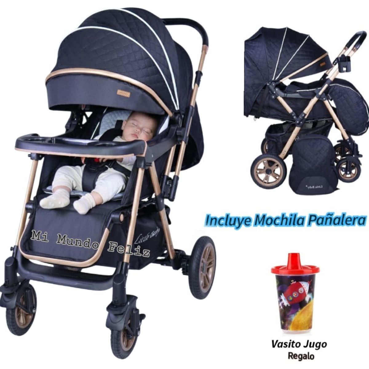 FIRST TOY - Coche para Bebe con Cubrepies y Bandeja Deluxe