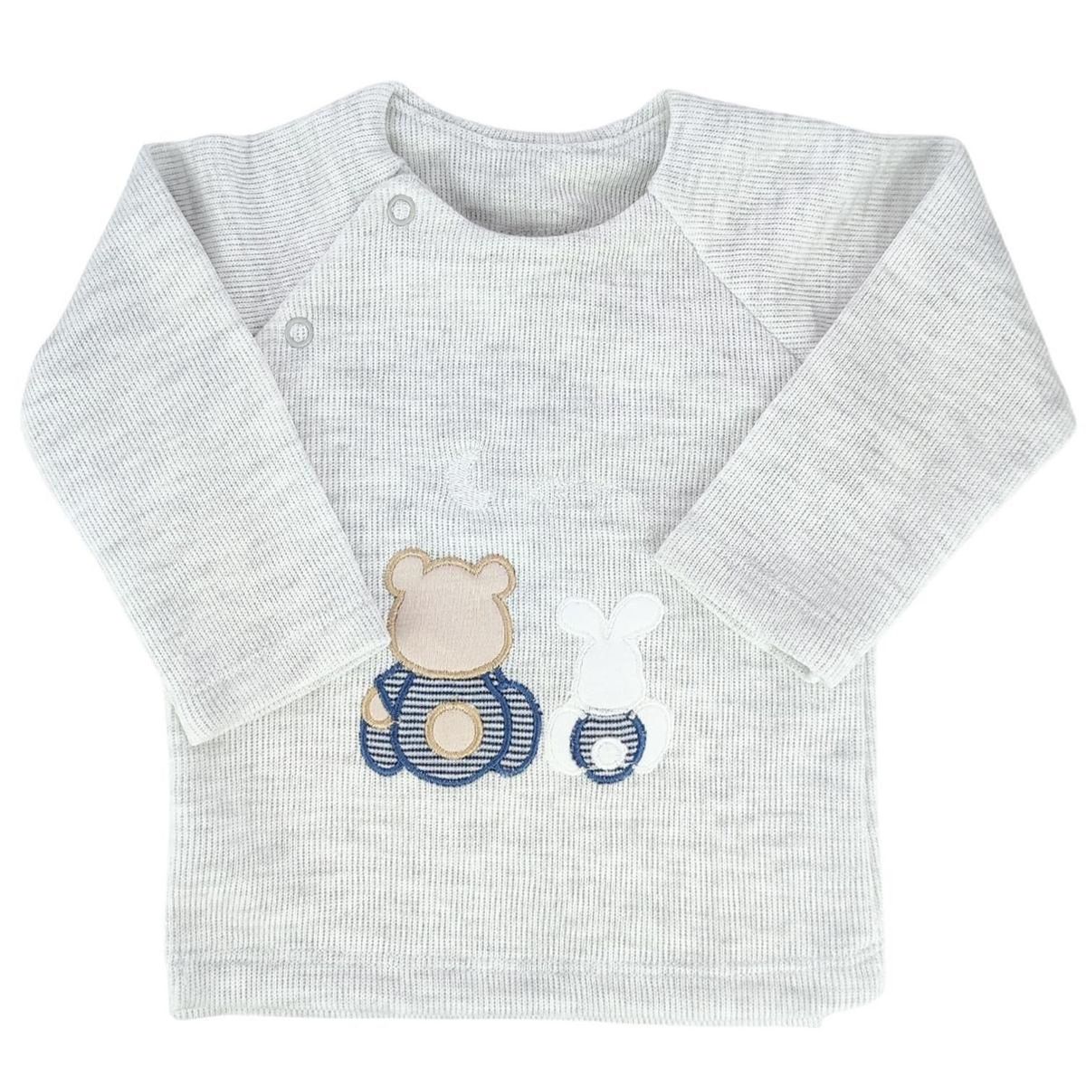 GENERICO - Conjunto Bebe - punto ingles - Amigos duo - Gris-Azul