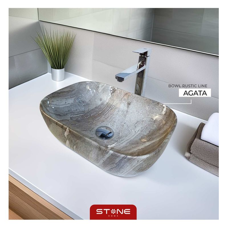 STONE - LAVAMANOS MINIMALISTA RUSTIC LINE AGATA STONE
