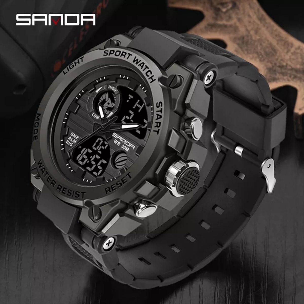SANDA - Reloj Deportivo Hombre Sanda Tipo G Shock Resistente Metal