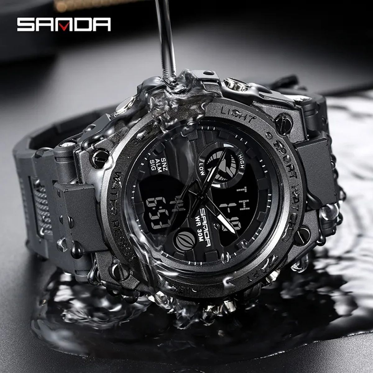 SANDA - Reloj Deportivo Hombre Sanda Tipo G Shock Resistente Metal