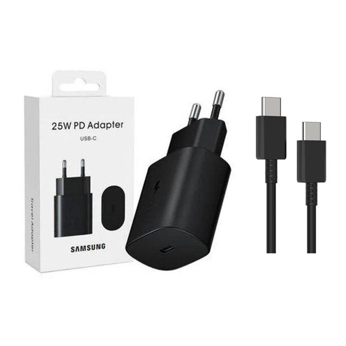 SAMSUNG - Cargador Samsung 25w  Cable Tipo C A C Original Enchufe EU