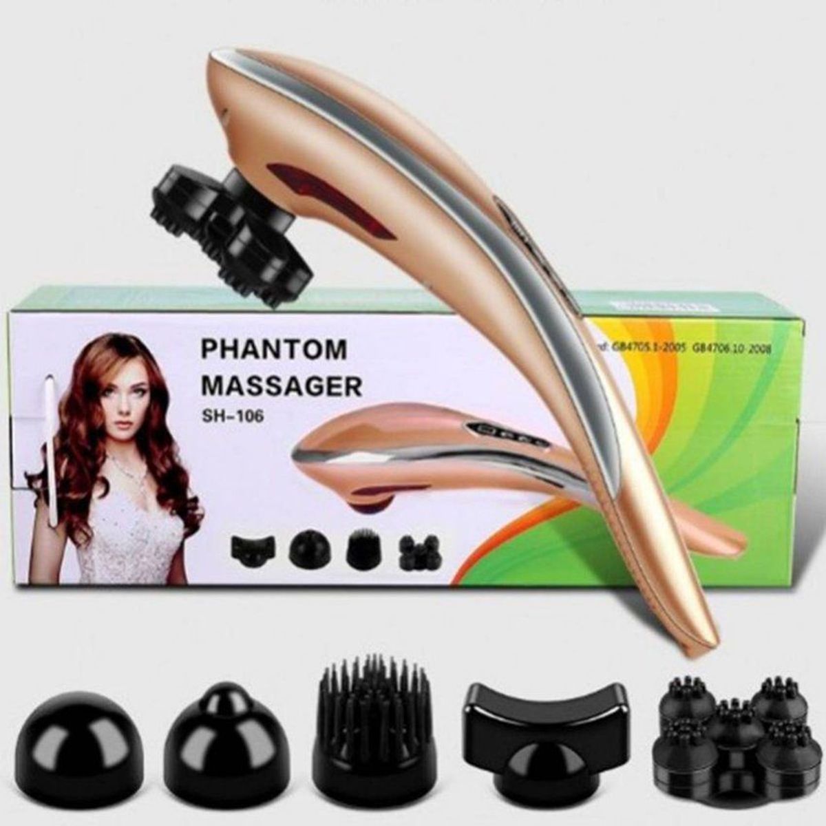 GENERICO - Masajeador phamton infrarojo 5 en 1 con cabezales intercambiables