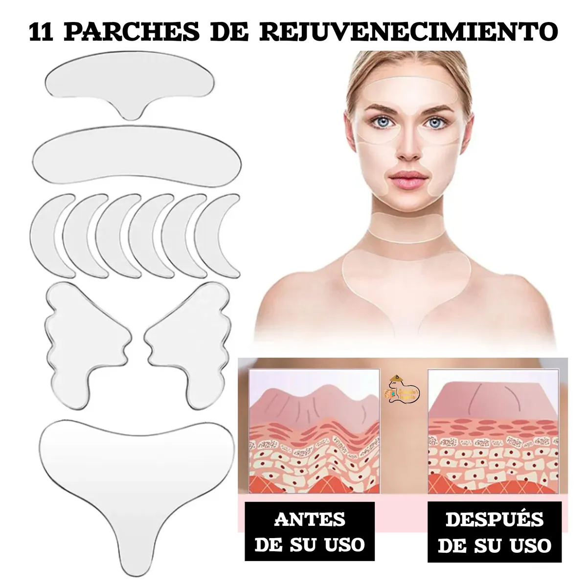 OEM - 11 Parches ANTI-ARRUGA de Silicona Grado Médico Reutilizables