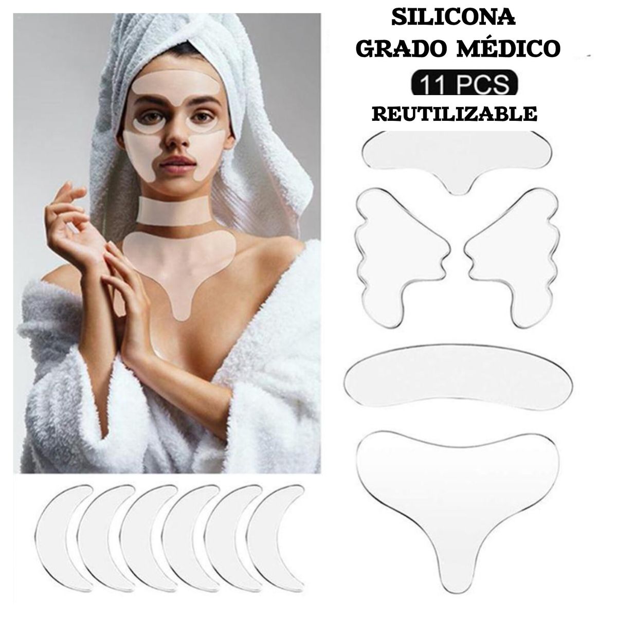 OEM - 11 Parches ANTI-ARRUGA de Silicona Grado Médico Reutilizables