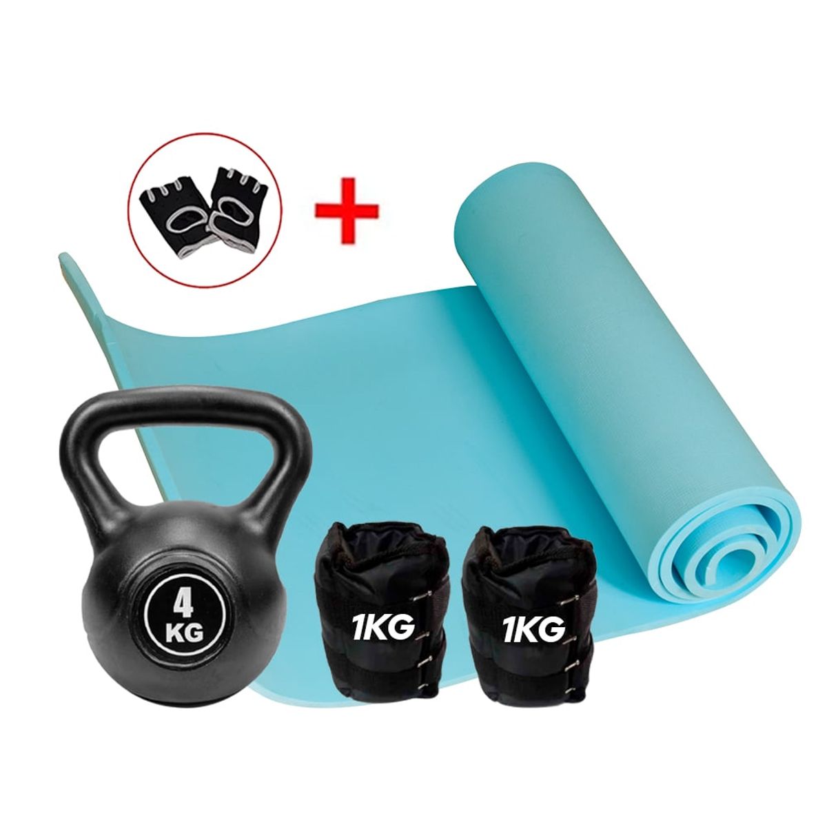 HOLGU - Pesa Rusa 4Kg NTobilleras 2Kg N Mat 6mmGuantes de Neopren