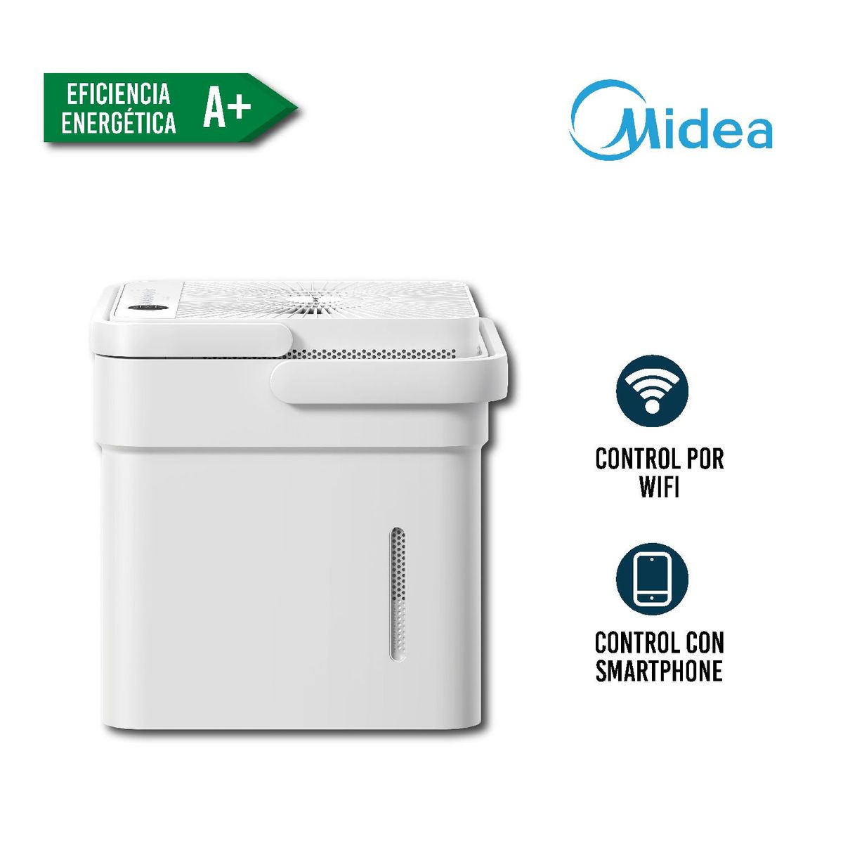 MIDEA - DESHUMEDECEDOR CUBE SMART 20 LITROS GARANTIA 2 AÑOS