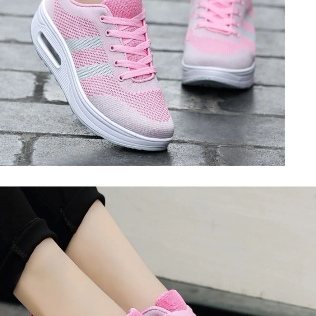 BLWOENS - Zapatillas para caminar mujer - rosa
