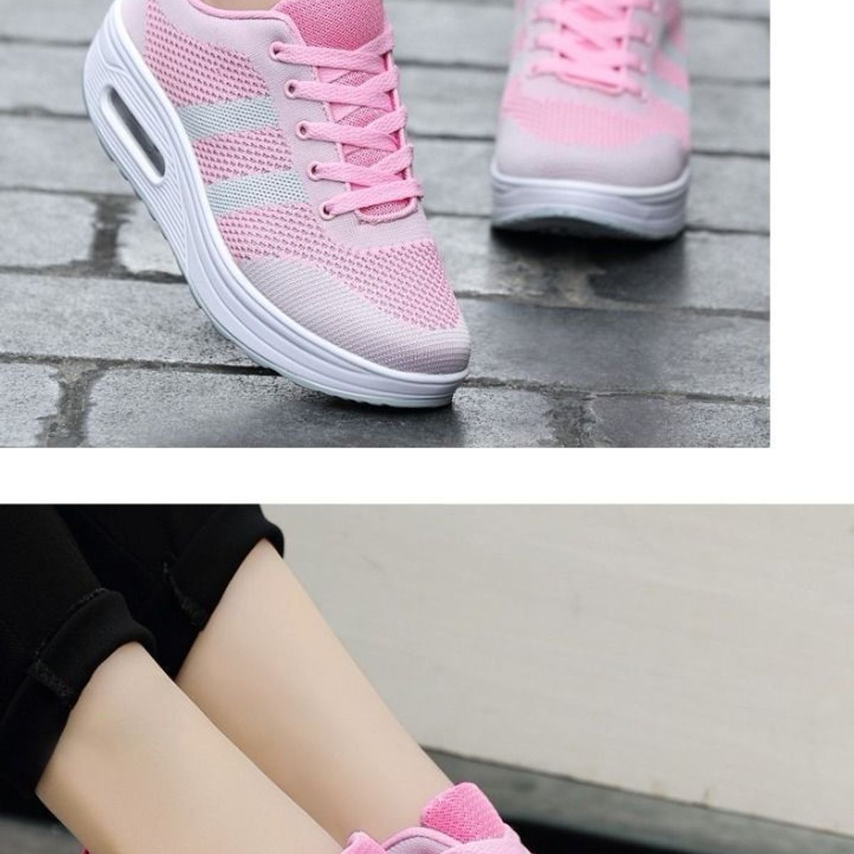 BLWOENS - Zapatillas para caminar mujer - rosa