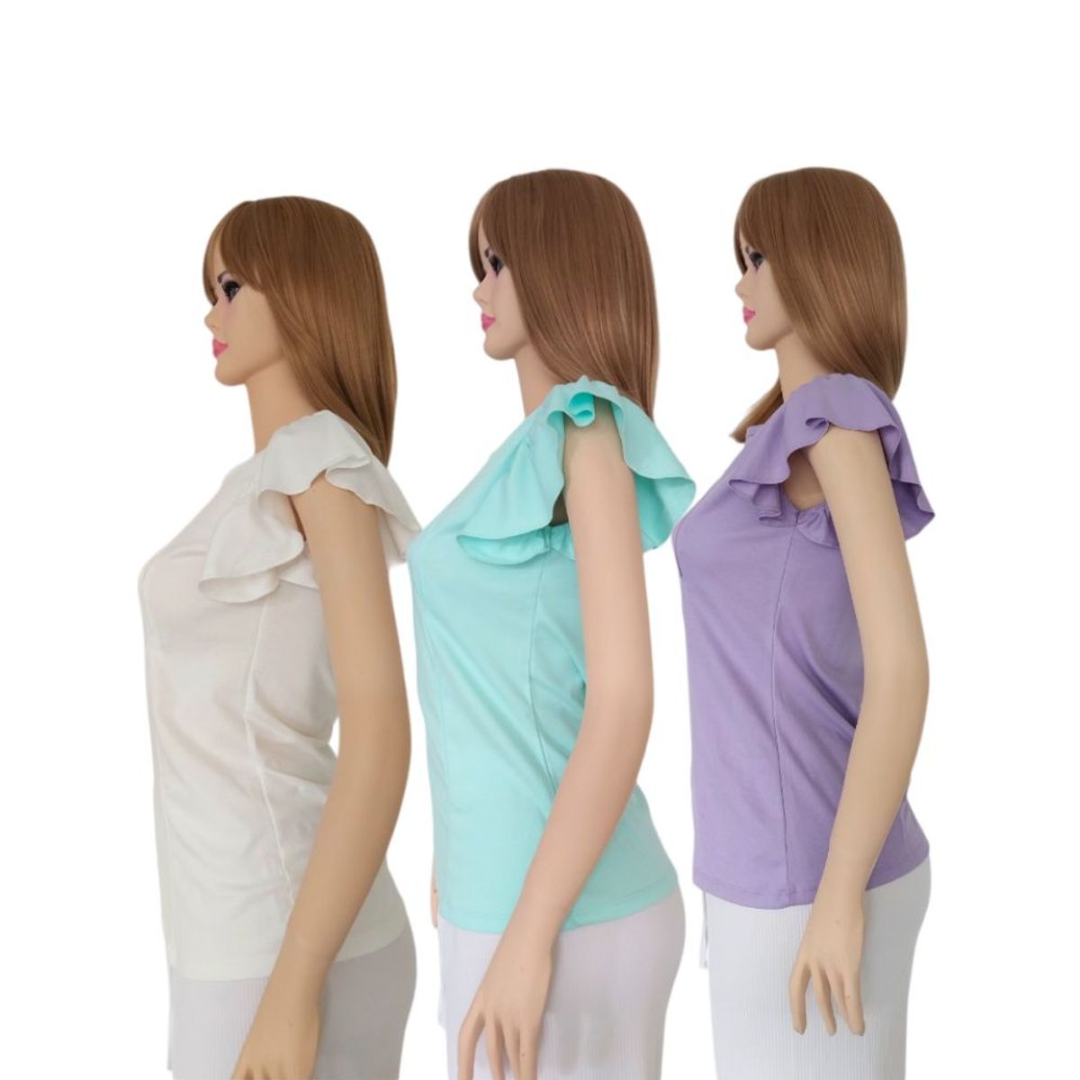 GENERICO - Pack x 3 Polo Lactancia Bethestar Manga Corta con Cierre Perla Verde Lila