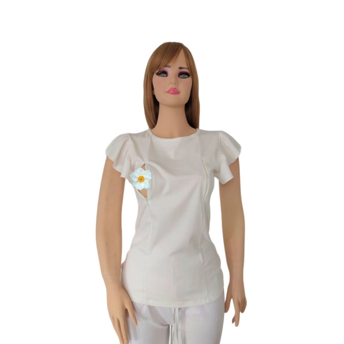 GENERICO - Pack x 3 Polo Lactancia Bethestar Manga Corta con Cierre Perla Verde Lila