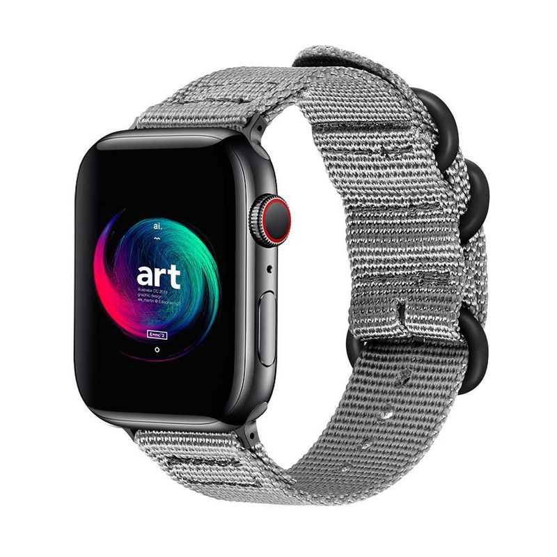 GENERICO - Correa Nylon Sport para Apple Watch 38mm - 40mm - 41mm - Gris