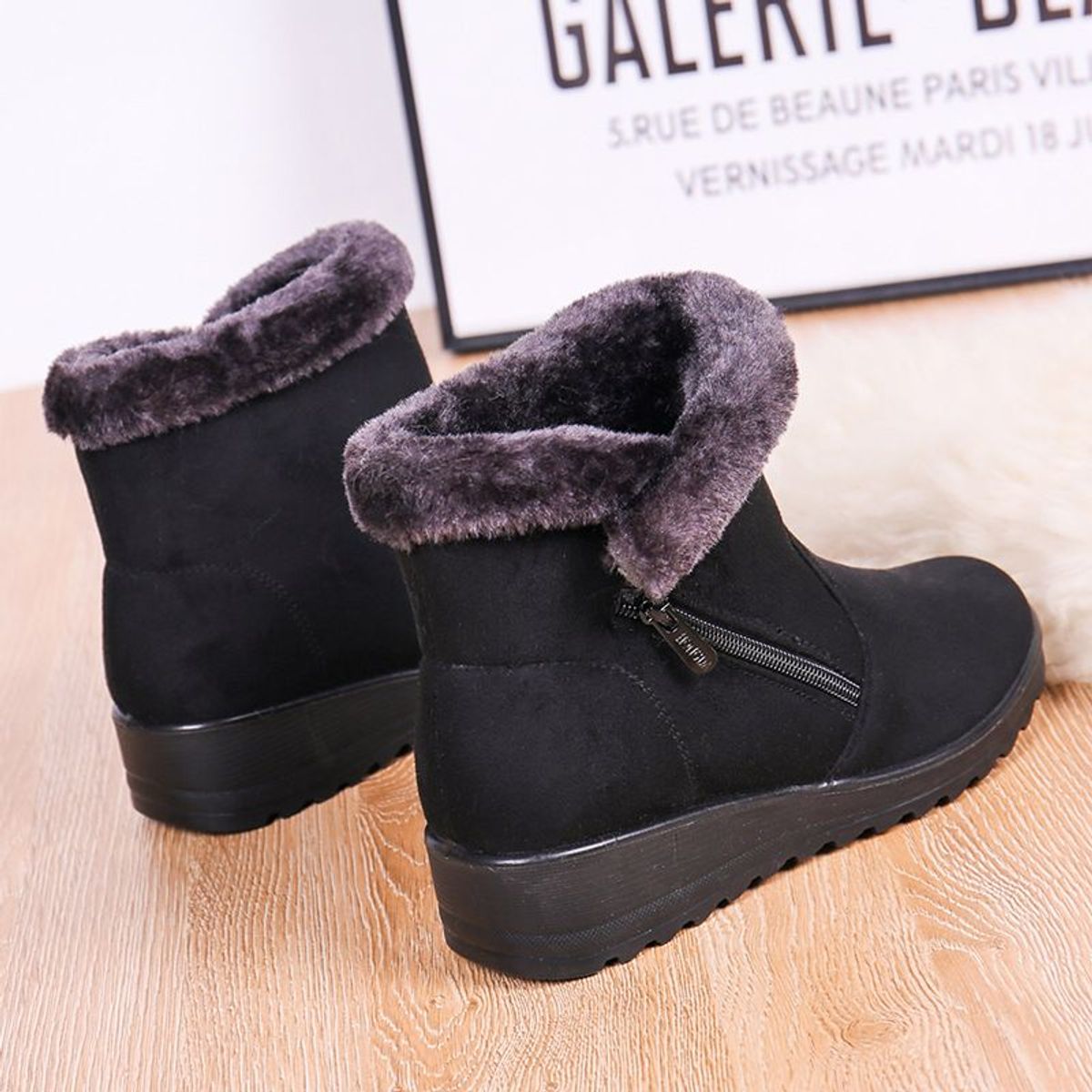 BLWOENS - Botas de nieve de invierno para mujer con forro de felpón - negro
