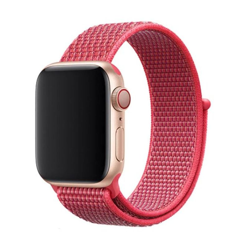 GENERICO - Correa Nylon Classic para Apple Watch 38mm - 40mm - 41mm - Rojo