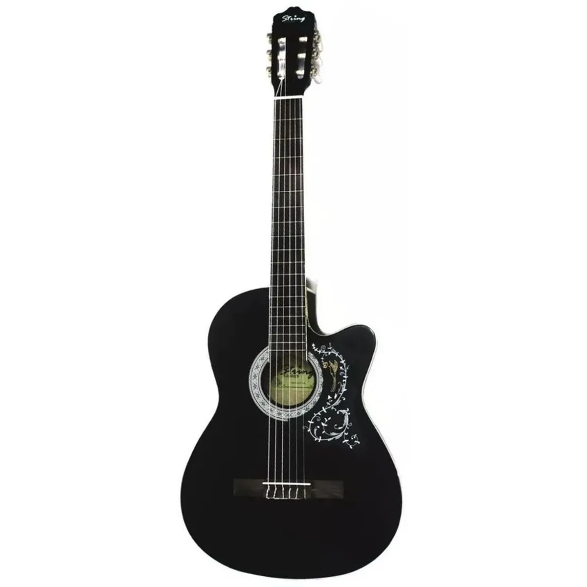 GENERICO - Guitarra acústica importada negra nylon -  negro.