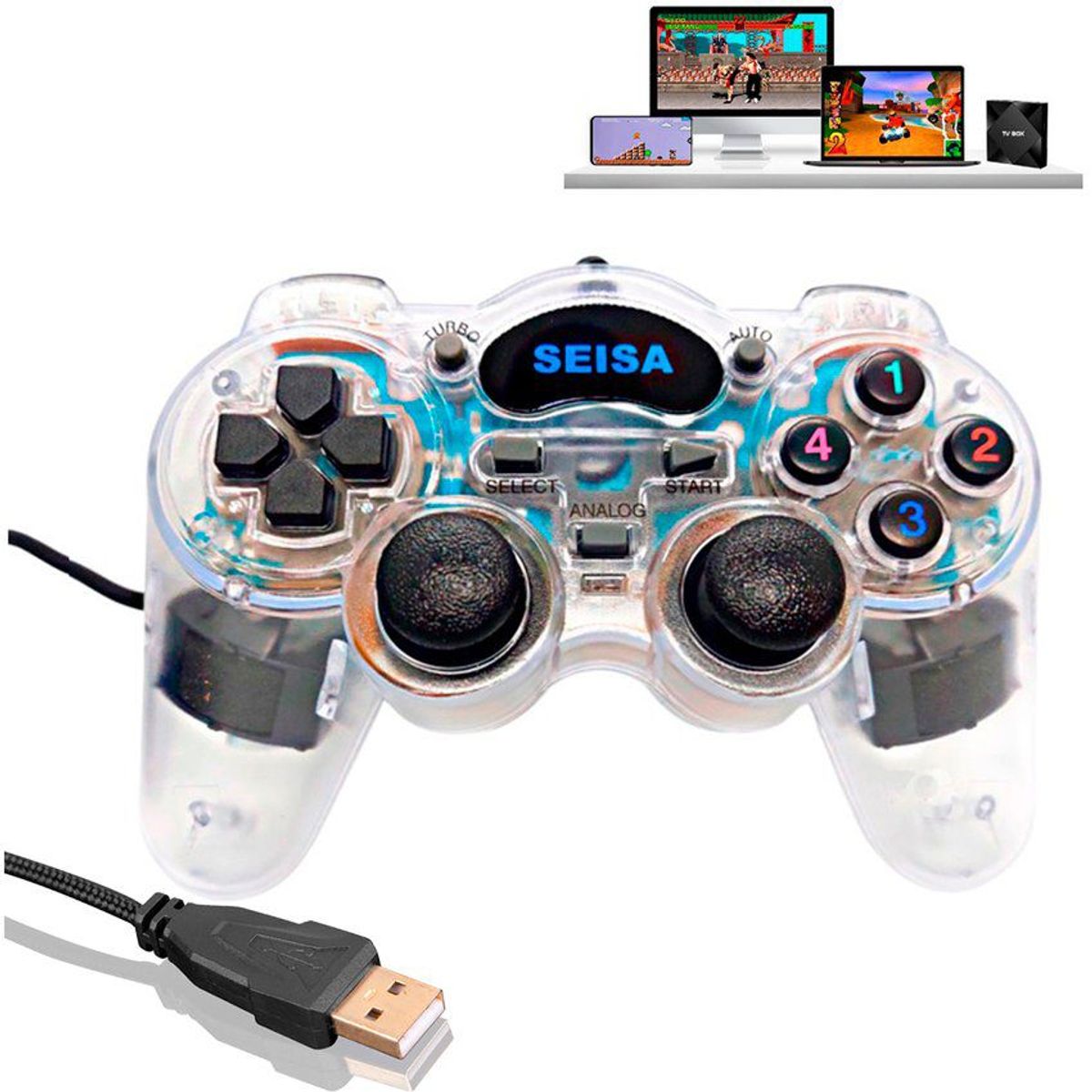 SEISA - Mando usb para pc y laptop 3 metros cable
