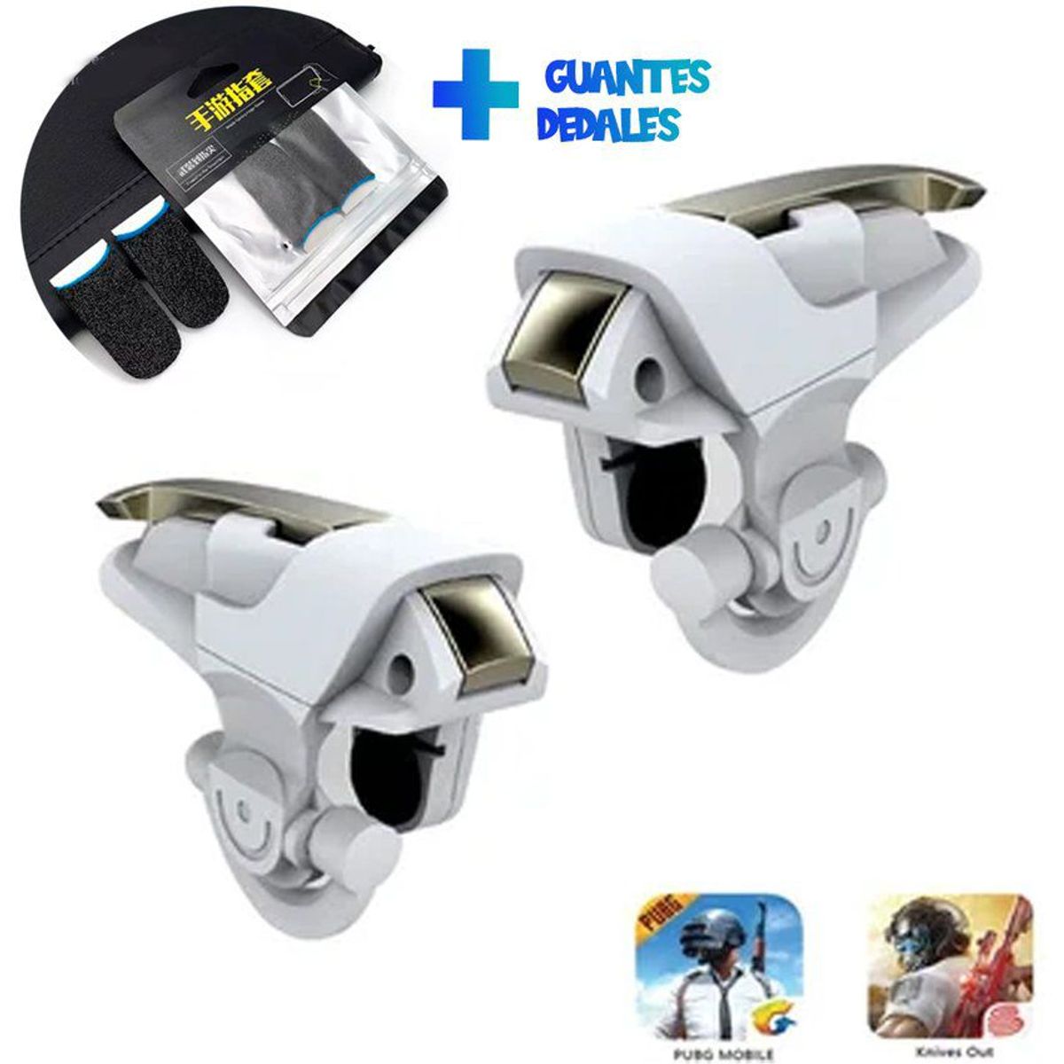 GENERICO - Gatillos para celular l1 r1 botones free fornite cod ghost white