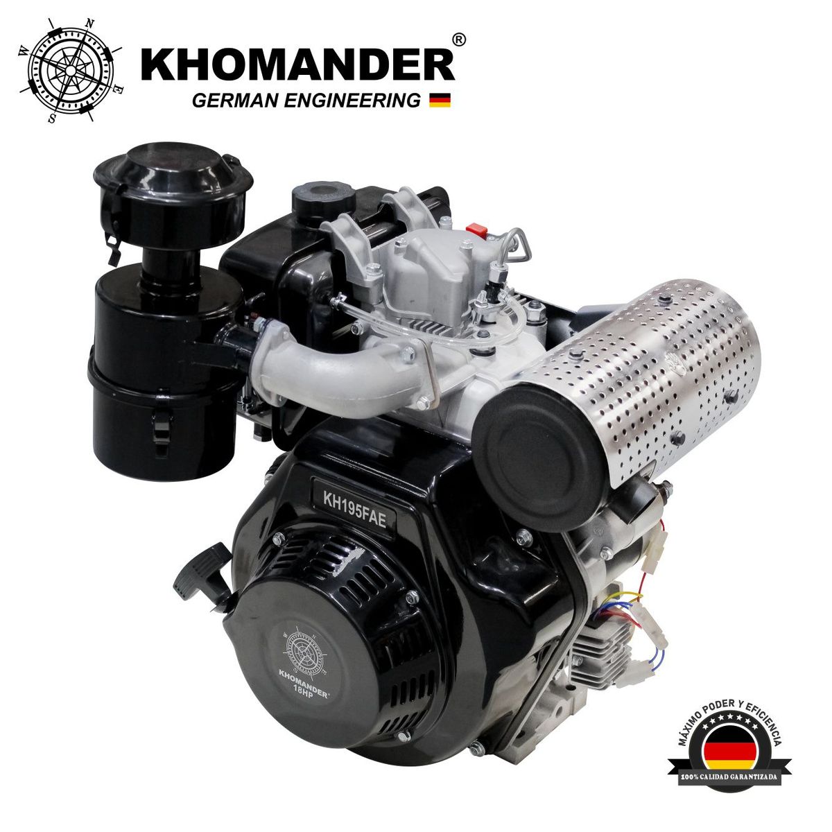 KHOMANDER - MOTOR PETROLERO DIESEL 18HP ARRANQUE ELECTRICO - KHOMANDER
