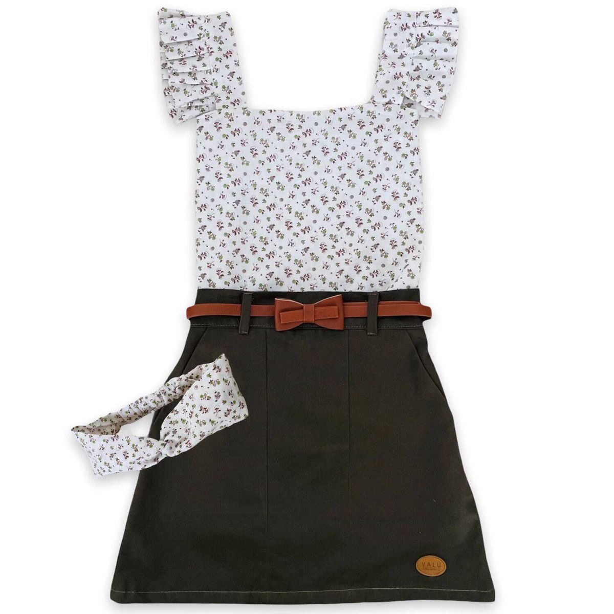VALU MODA INFANTIL - Falda y blusa de flores niña