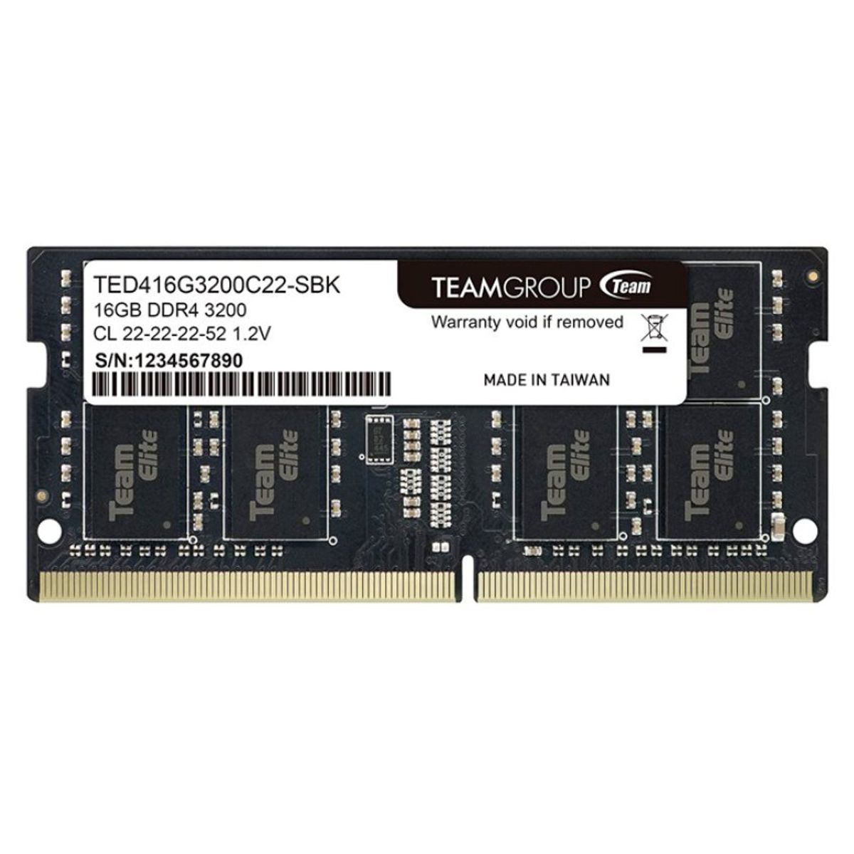 TEAM GROUP - Memoria RAM so-dimm team group elite 16GB DDR4 3200mhz 12v cl22 laptop