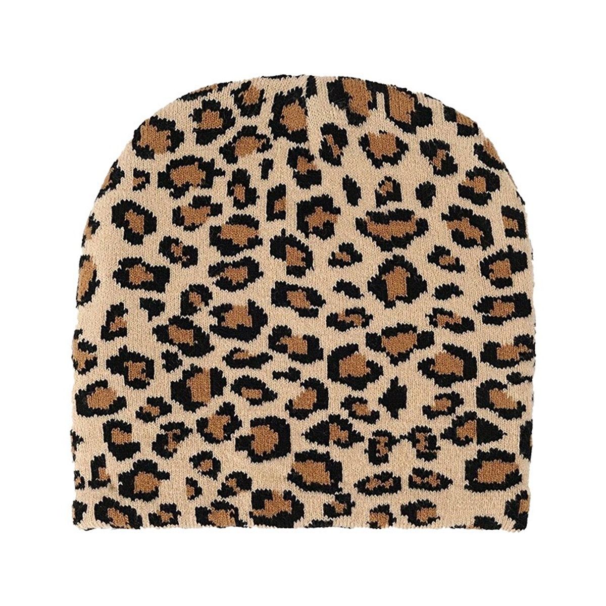 KAST PE - Beanie Ceñido Animal Print con estampado de Leopardo