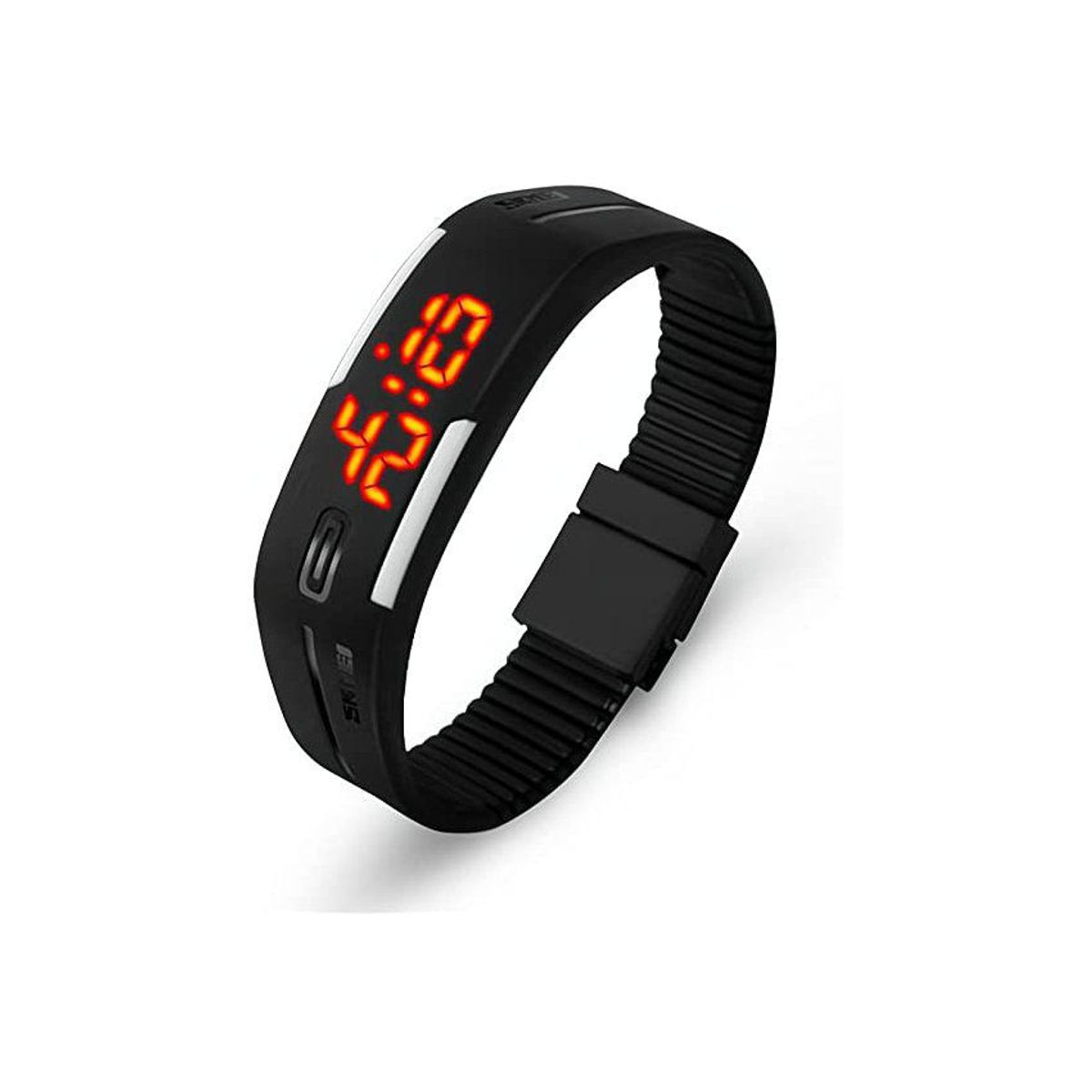GENERICO - Reloj pulsera fitness unisex led digital de silicona - negro