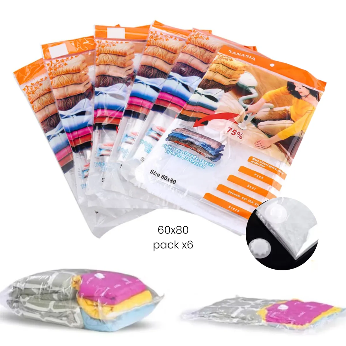 INSPIRA MARKET - Bolsa al vacío 60x80 Pack x6