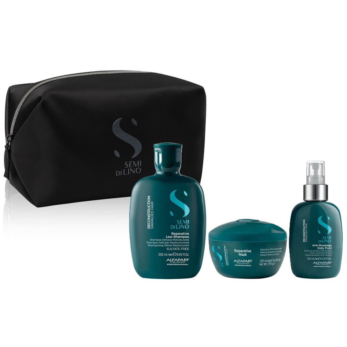 ALFAPARF MILANO - Shampoo Sin Sal 250ml + Mascarilla + Spray Alfaparf Reconstruction