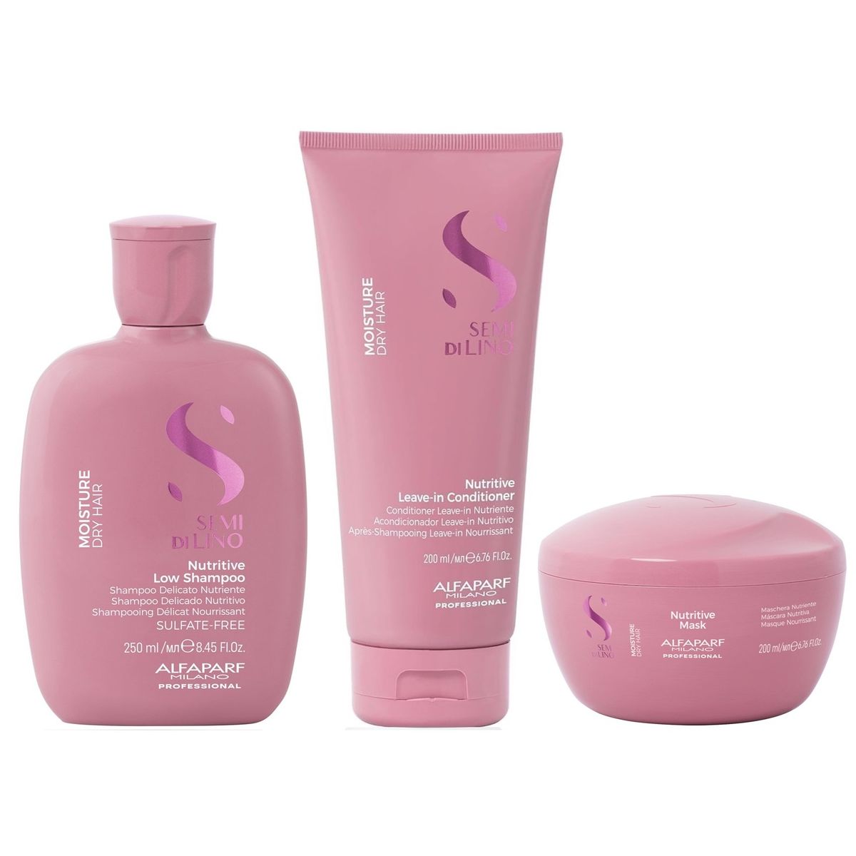 ALFAPARF MILANO - Shampoo Nutritivo 250ml + Acondicionador+ Mascarilla Alfaparf Moisture