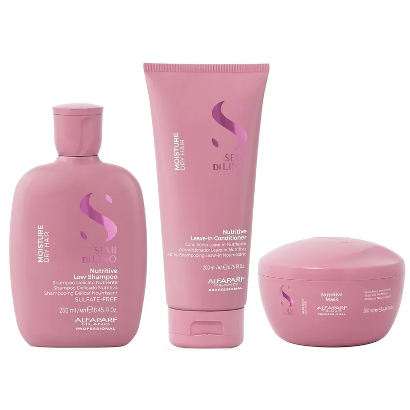 ALFAPARF MILANO - Shampoo Nutritivo 250ml + Acondicionador+ Mascarilla Alfaparf Moisture