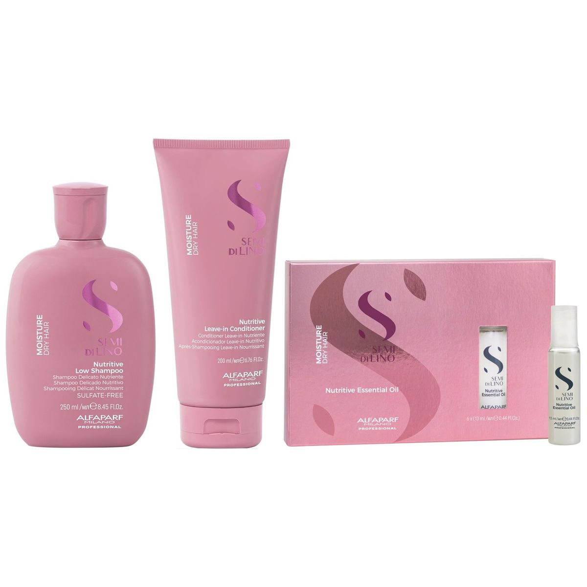 ALFAPARF MILANO - Shampoo Nutritivo 250ml + Acondicionador + Ampollas Alfaparf Moisture