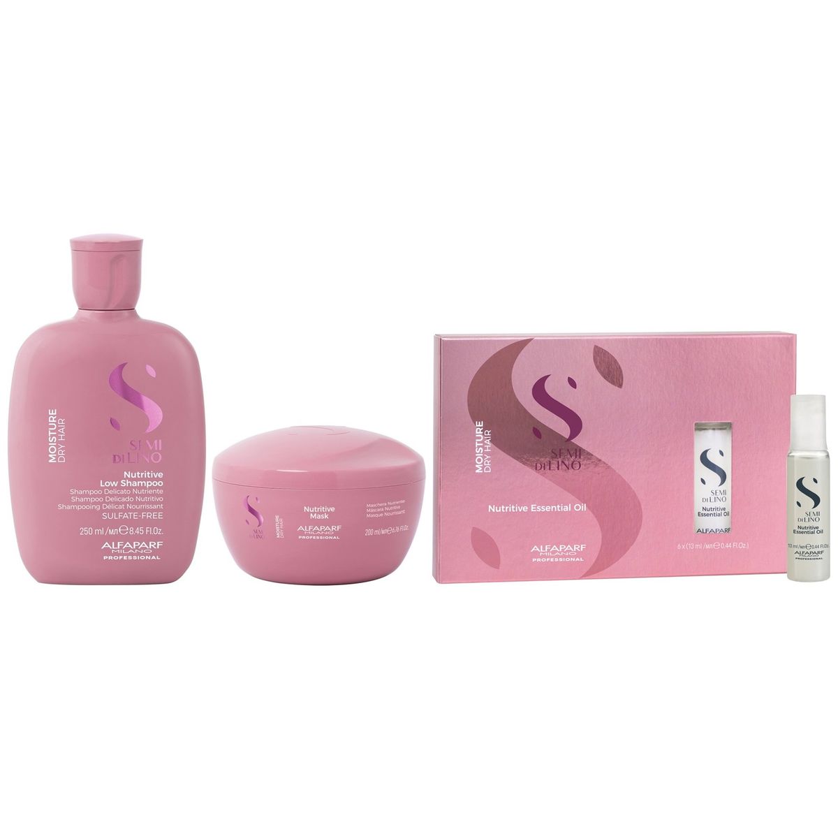 ALFAPARF MILANO - Shampoo Nutritivo 250ml + Mascarilla + Ampollas Alfaparf Moisture