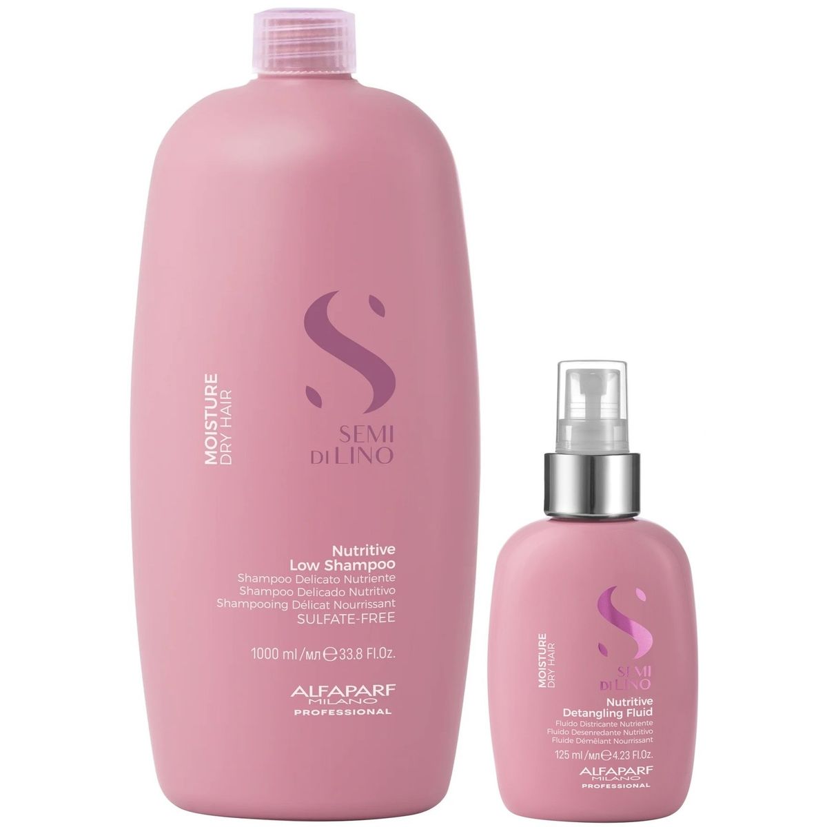 ALFAPARF MILANO - Shampoo Nutritivo Sin Sal 1000ml+ Spray Desenredante Alfaparf Moisture