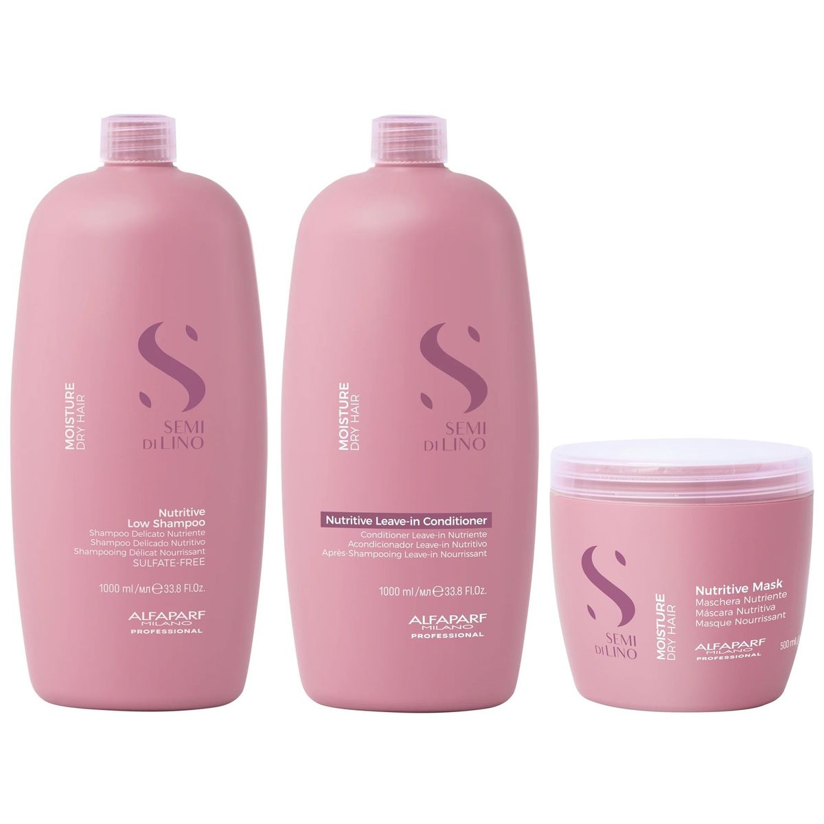 ALFAPARF MILANO - Shampoo Nutritivo 1000ml+ Acondicionador+ Mascarilla Alfaparf Moisture