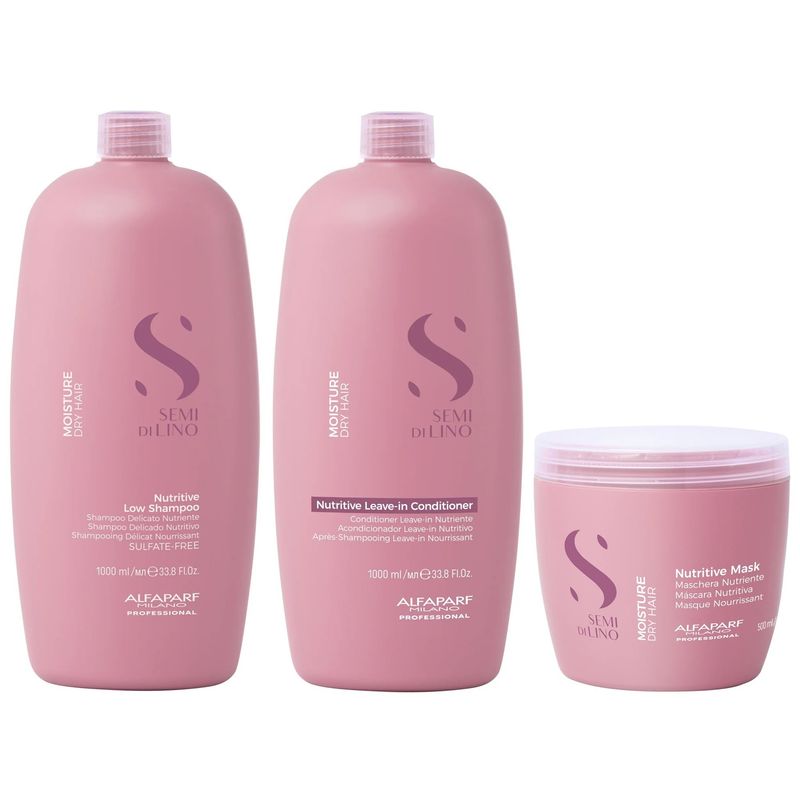 ALFAPARF MILANO - Shampoo Nutritivo 1000ml+ Acondicionador+ Mascarilla Alfaparf Moisture