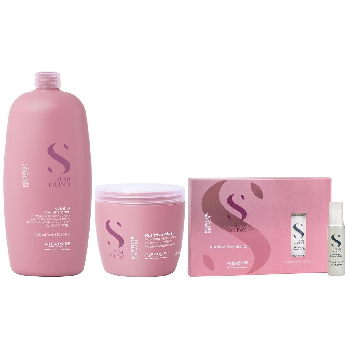ALFAPARF MILANO - Shampoo Nutritivo 1000ml + Mascarilla + Ampollas Alfaparf Moisture