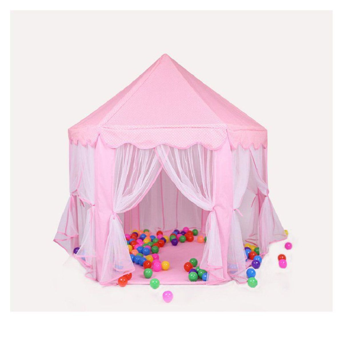 GENERICO - Carpa castillo armable modelo princesa tul - rosado