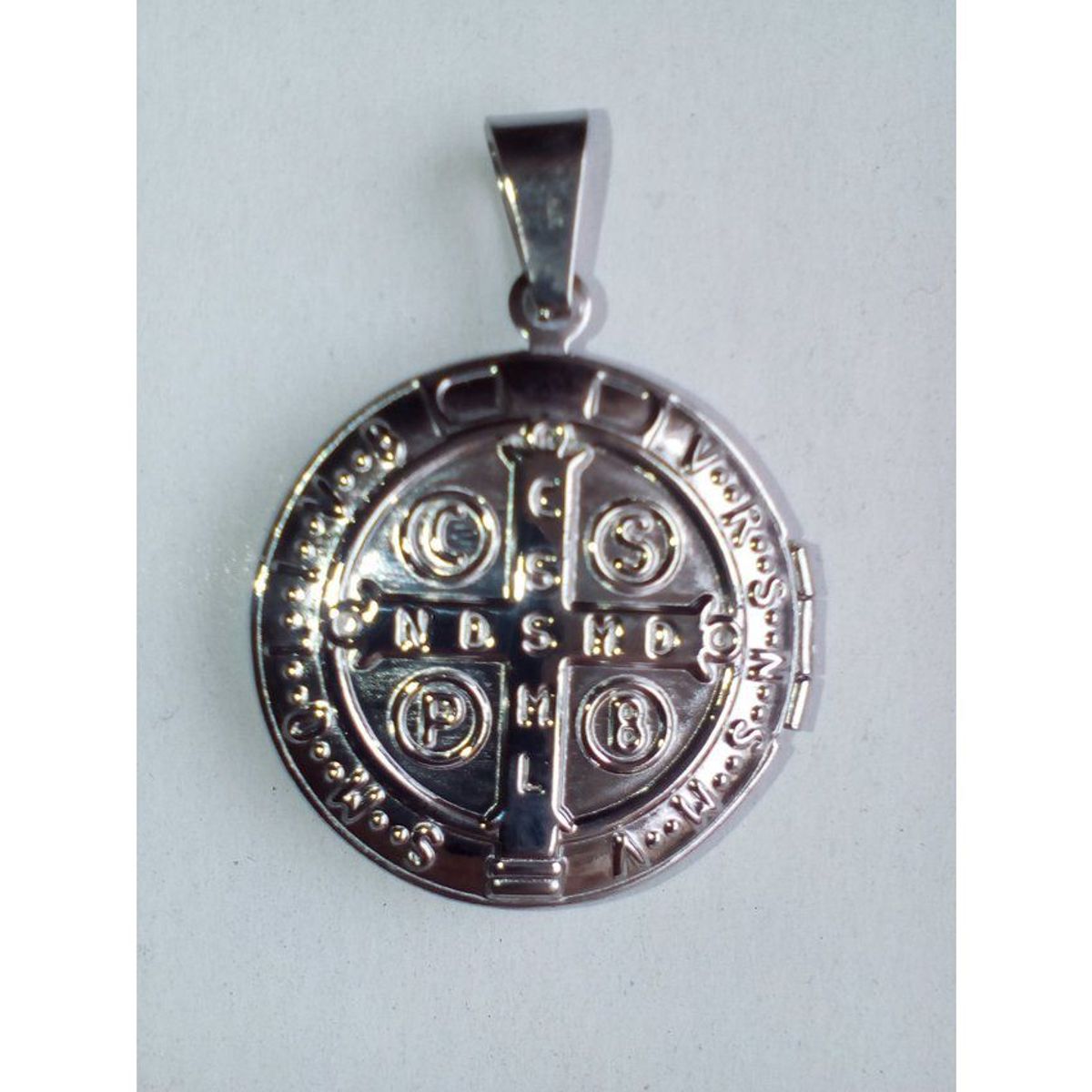 GENERICO - keeook san benito santa cruz medalla religiosa en acero inoxidable