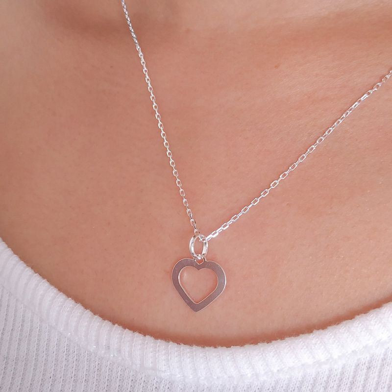 GENERICO - Collar corazón calado de plata 925