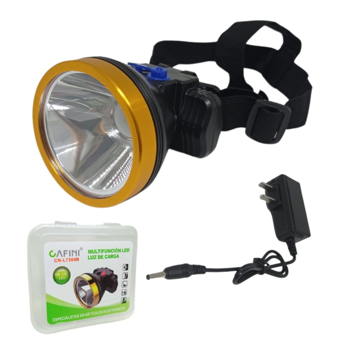 CAFINI - Linterna Frontal Recargable Led 5w Multifuncional Cafini CN-L7306B