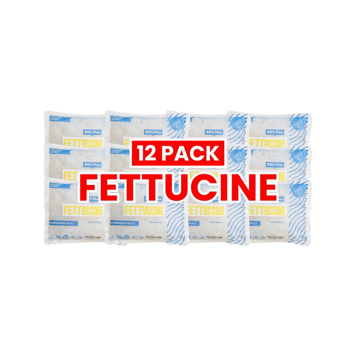 NUPSI - 12Pack Fettuccine Konjac de Nupsi - Keto - Low Carb - Gluten Free