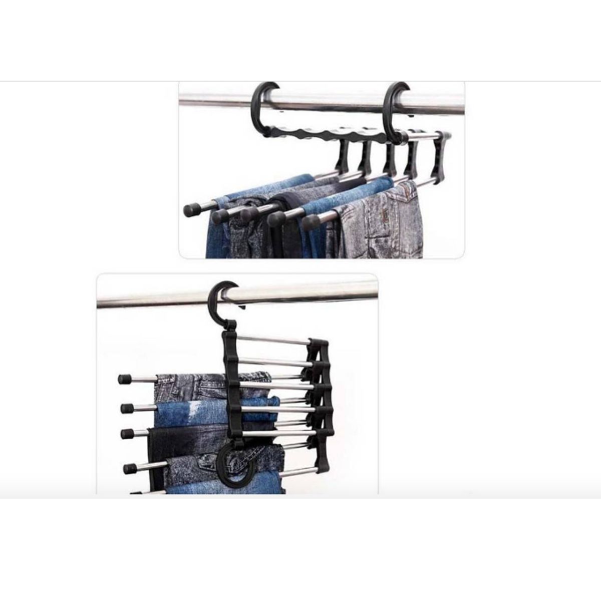 KAST PE - Organizador Colgador de Pantalones 5 en 1 - Negro