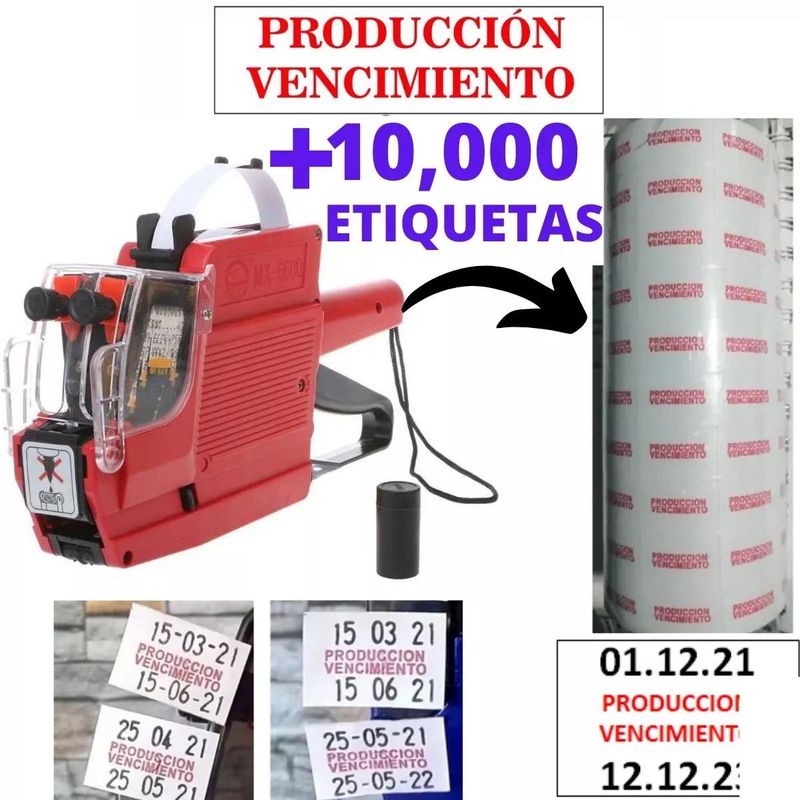 GENERICO - Pistola Fechadora Etiqueta Producción Y Vencimiento Mx6600