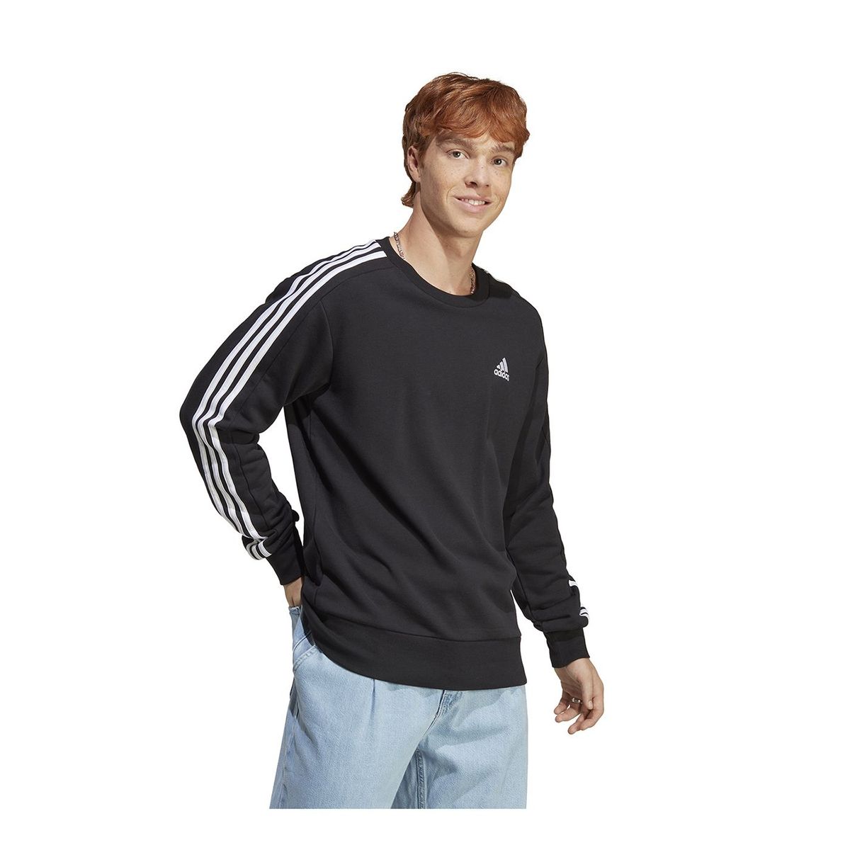 ADIDAS - Polera Hombre Adidas Essentials 3S Ft Negro - IC9317