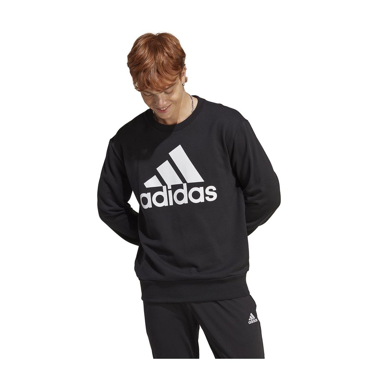 ADIDAS - Polera Hombre Adidas Essentials Logo Ft Swt Negro - IC9324