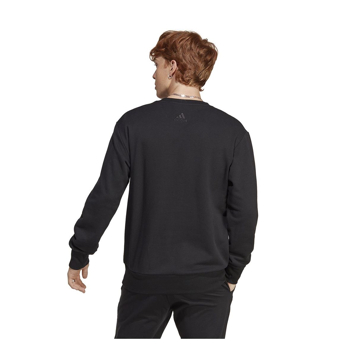 ADIDAS - Polera Hombre Adidas Essentials Logo Ft Swt Negro - IC9324