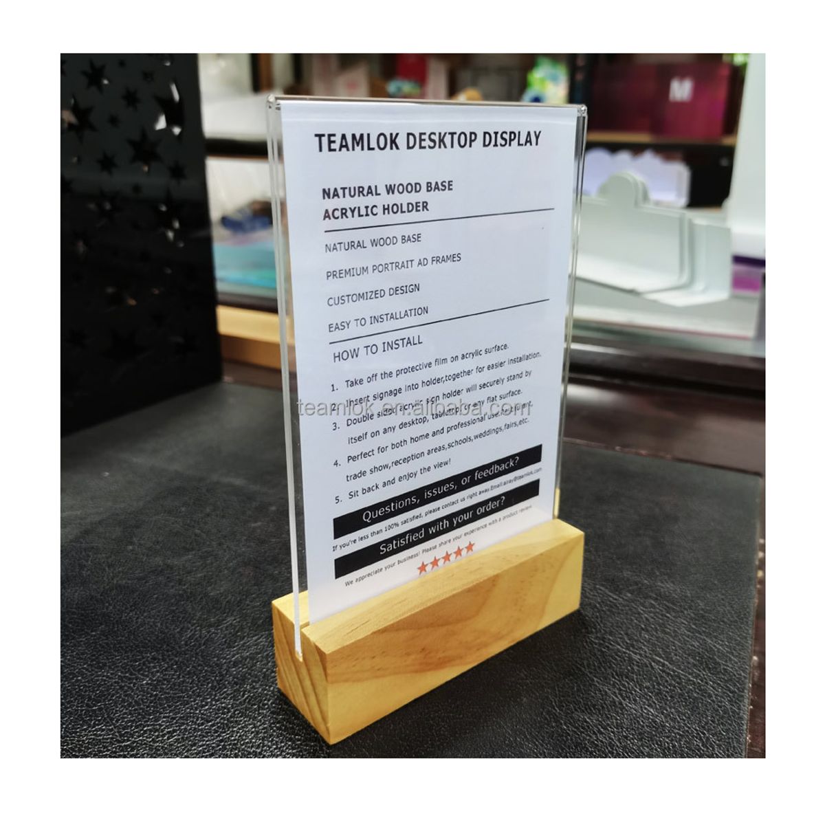 OEM - Portamenu de Acrilico A6 - Portafolleto - Portapapel