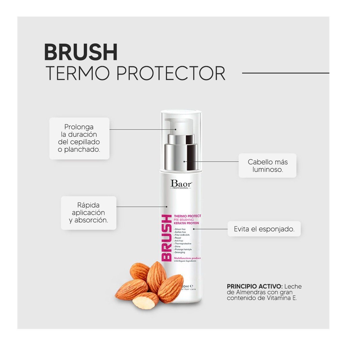 BAOR PROFESSIONAL - Dúo Baor Brush Spray Protector Térmico Tratamiento Multifuncional