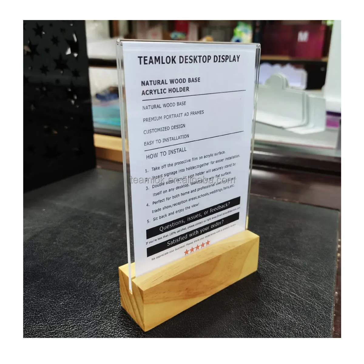 OEM - Portamenu de Acrilico A5 - Portafolleto - Portapapel